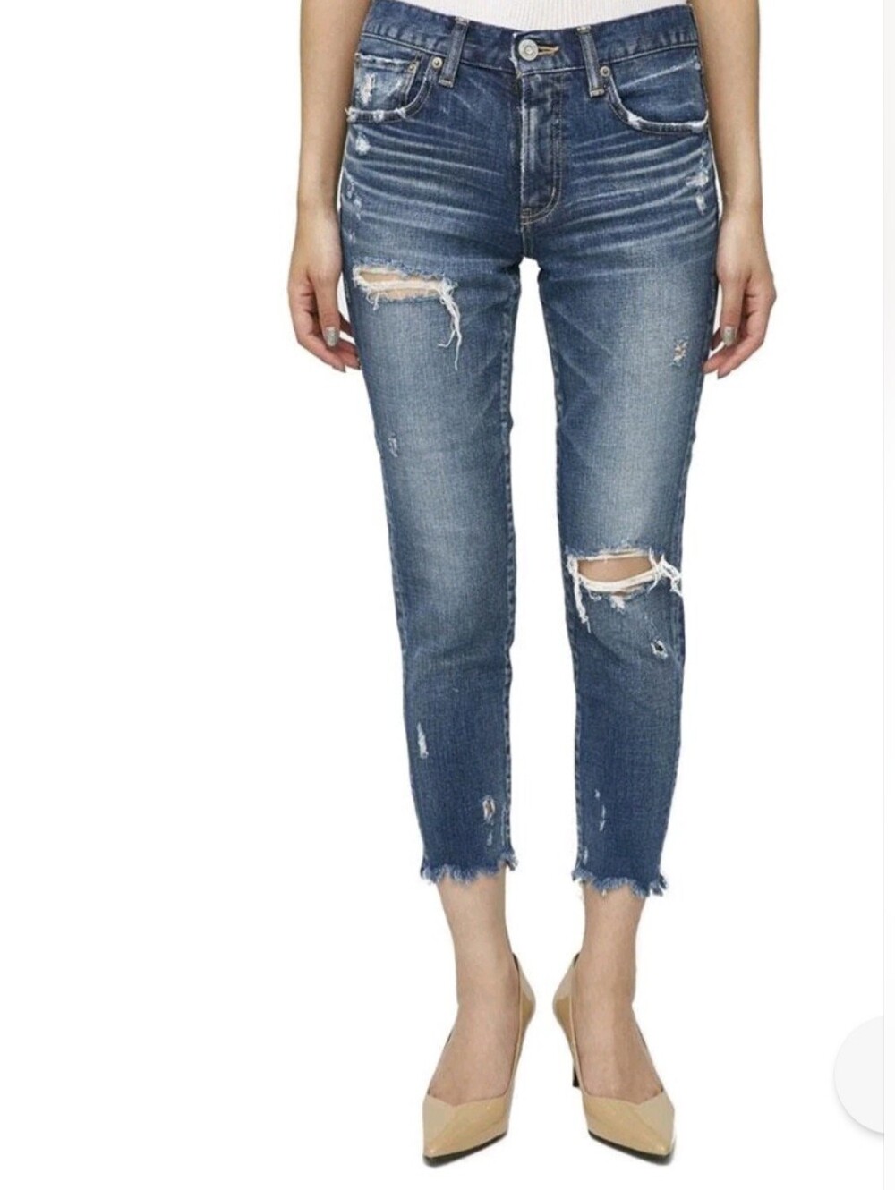 Moussy Vintage Isko Comfort Ridgewood Cropped Skinny Jeans. Size 27